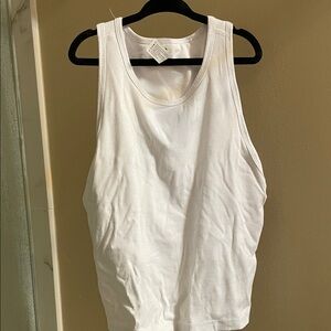 Yogalicious White Ribbed Tank Top